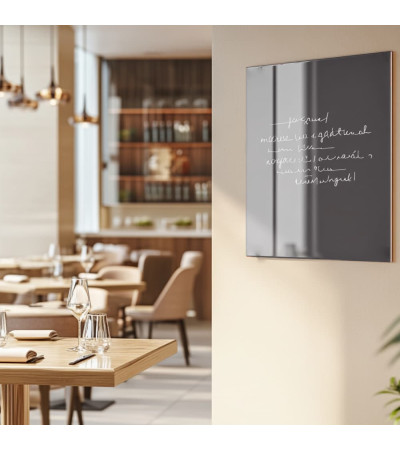 Skleněná magnetická tabule do restaurace - šedá antracitová Smatab®
