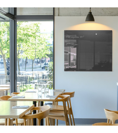 Skleněná magnetická tabule do restaurace - šedá antracitová Smatab®