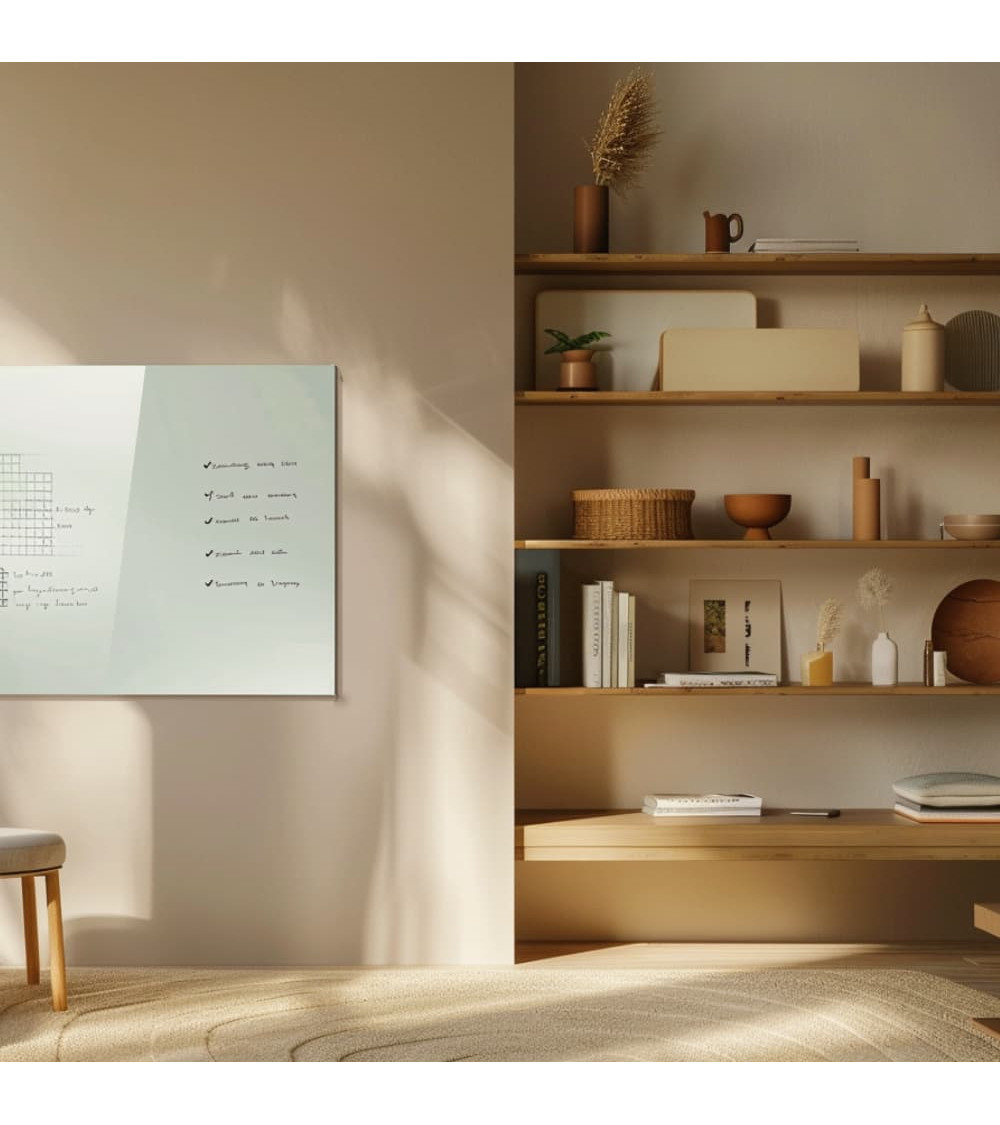 Bílá satinová skleněná magnetická tabule domácí Smatab®