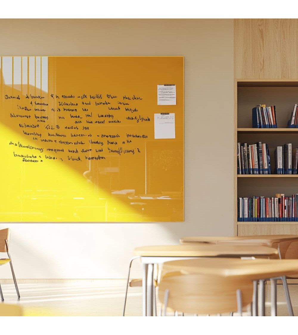 Žlutá neapolská skleněná magnetická tabule na míru Smatab®