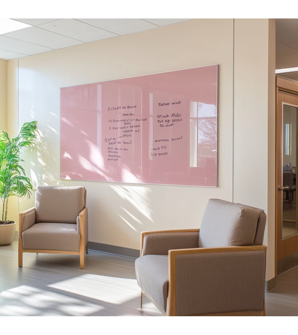 Růžová tělová skleněná magnetická tabule na míru Smatab®