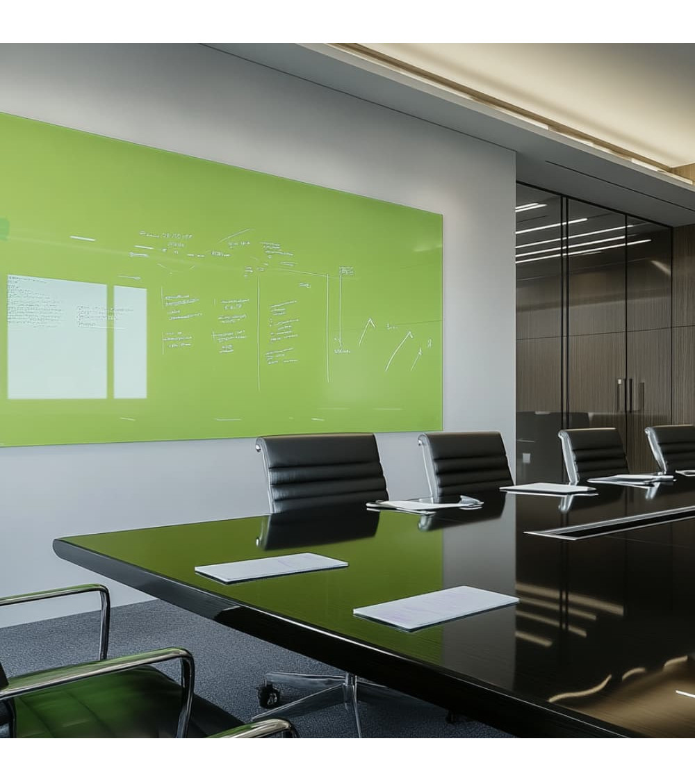 Zelená pistáciová skleněná magnetická tabule na míru Smatab®