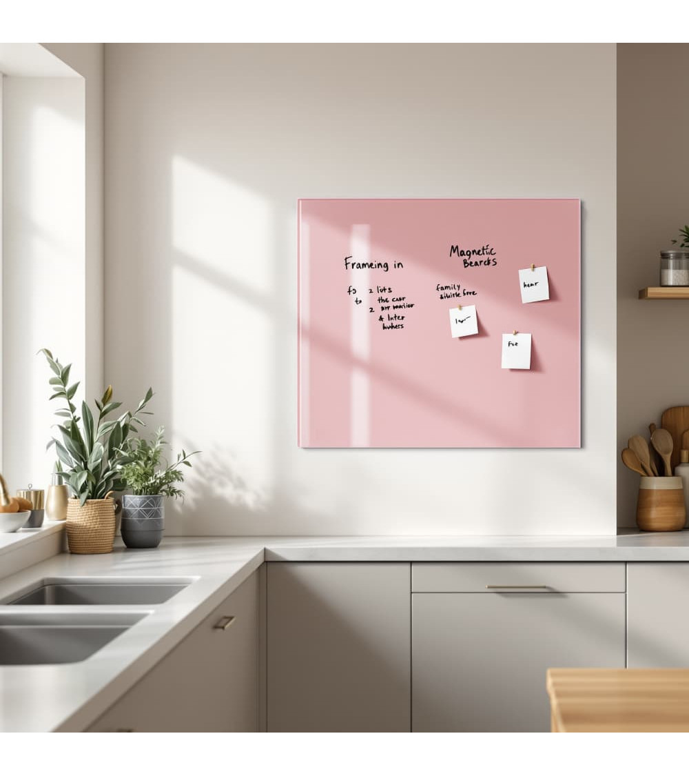 Skleněná magnetická tabule domácí - růžová tělová Smatab®