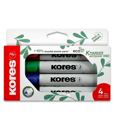 Popisovač Kores na tabule - 3mm, sada 4 ks
