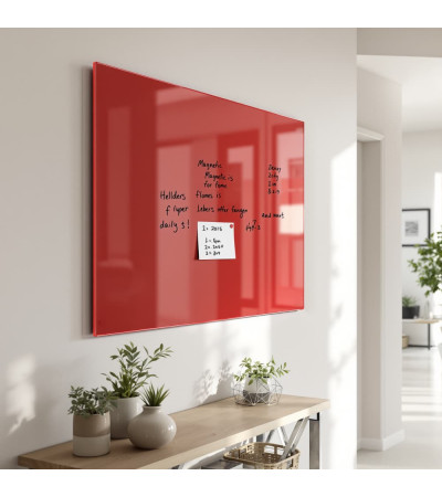 Skleněná magnetická tabule domácí - červená korálová Smatab®