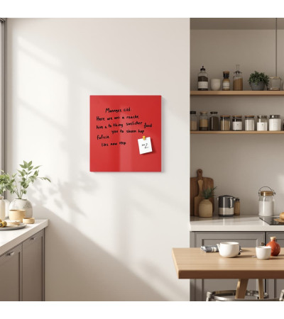 Skleněná magnetická tabule domácí - červená korálová Smatab®