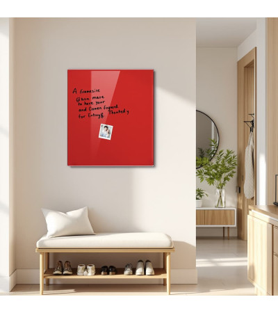 Skleněná magnetická tabule domácí - červená korálová Smatab®