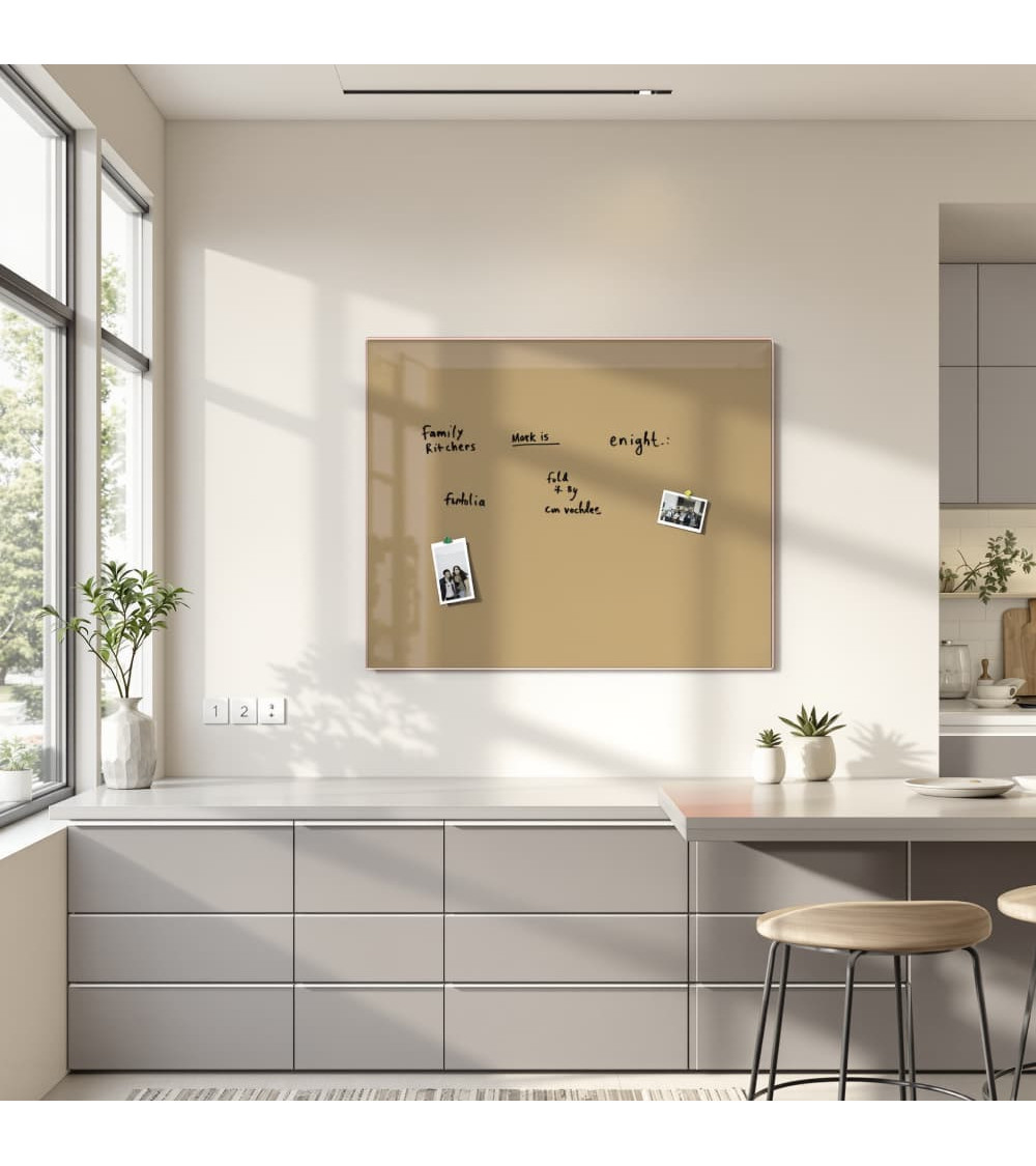 Skleněná magnetická tabule domácí - okrová umbra Smatab®