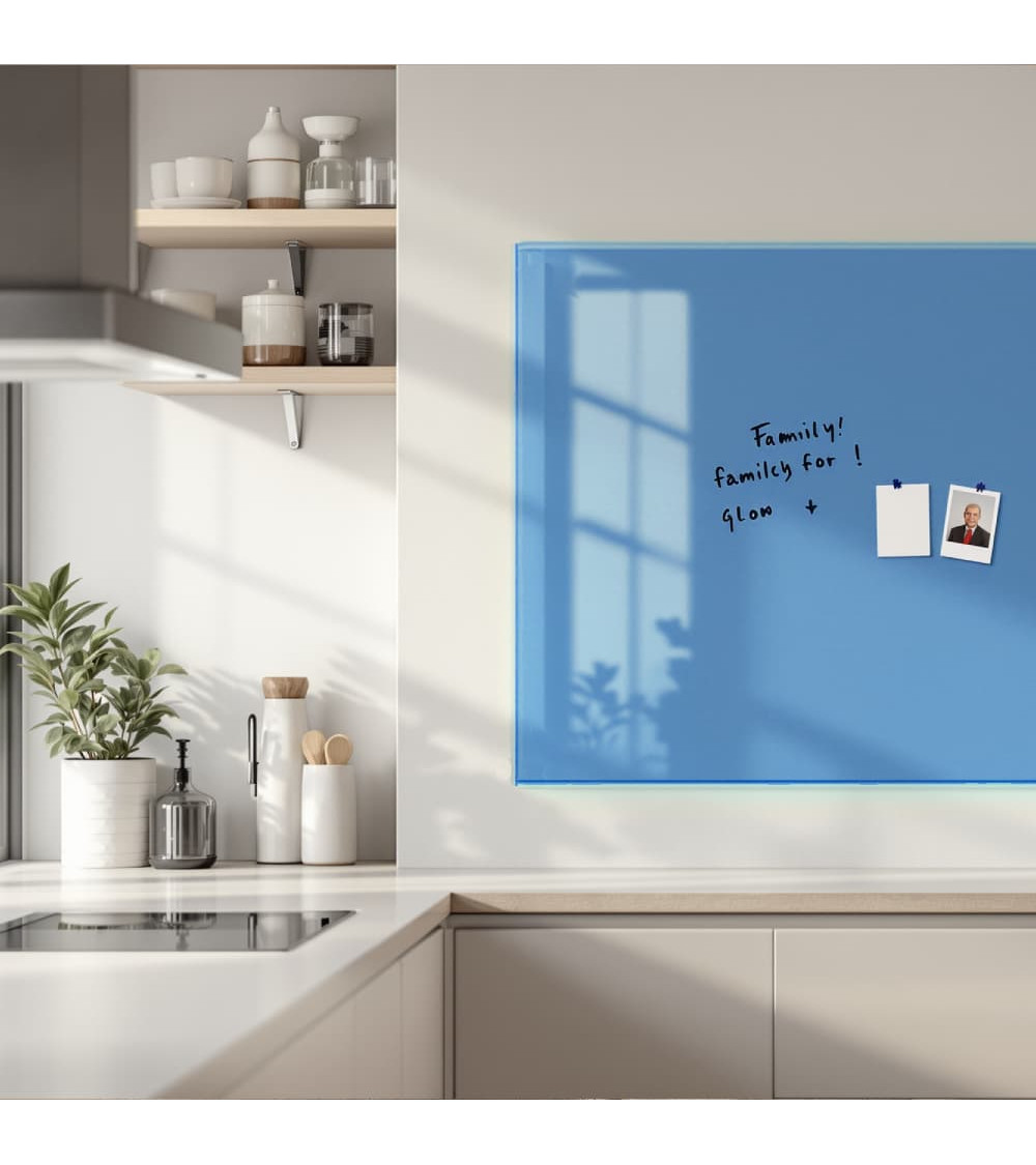 Skleněná magnetická tabule domácí - modrá ceolinová Smatab®