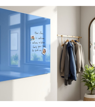 Skleněná magnetická tabule domácí - modrá ceolinová Smatab®