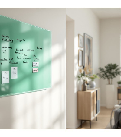 Skleněná magnetická tabule domácí - zelená veronesova Smatab®