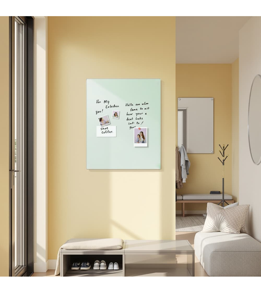 Skleněná magnetická tabule nalepovací na zeď - bílá satinová Smatab®