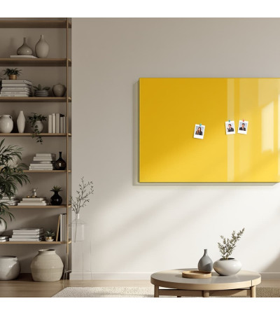 Skleněná magnetická tabule nalepovací na zeď - žlutá exotická Smatab®