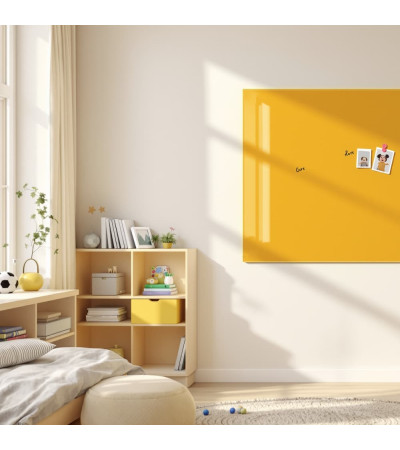 Skleněná magnetická tabule nalepovací na zeď - žlutá neapolská Smatab®