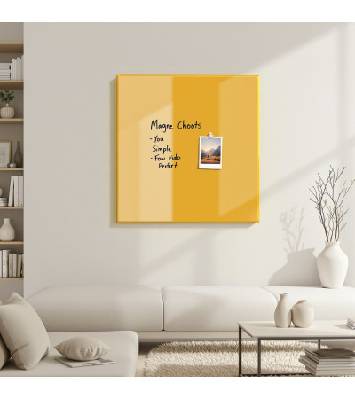 Skleněná magnetická tabule nalepovací na zeď - žlutá neapolská Smatab®