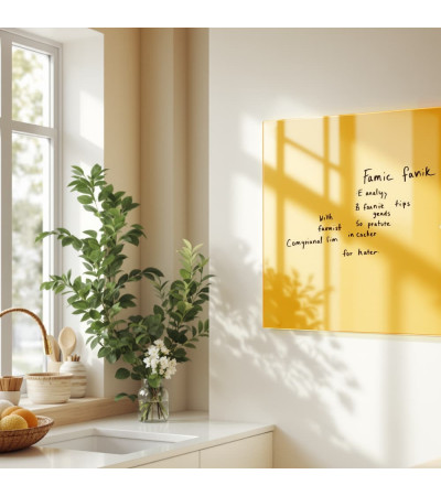 Skleněná magnetická tabule nalepovací na zeď - žlutá neapolská Smatab®