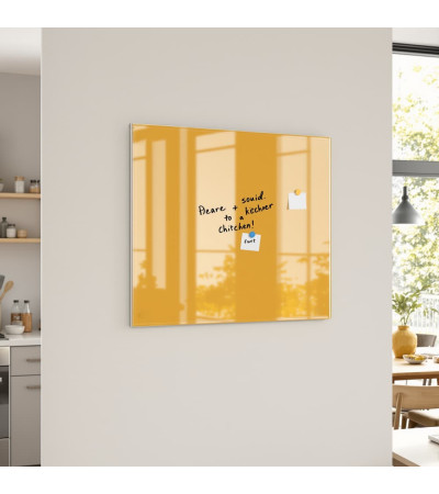 Skleněná magnetická tabule nalepovací na zeď - žlutá neapolská Smatab®