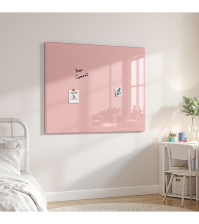 Skleněná magnetická tabule nalepovací na zeď - růžová tělová Smatab®