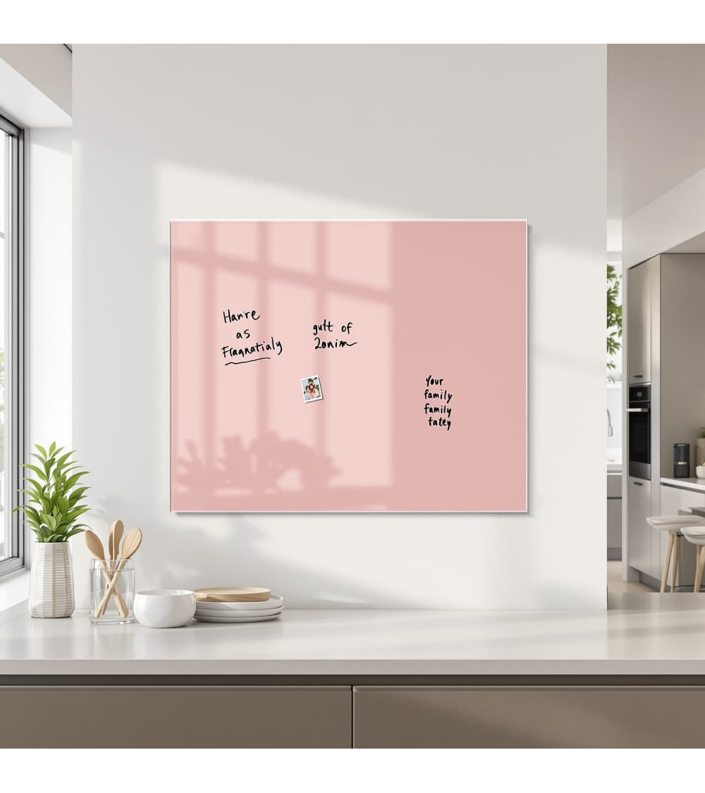 Skleněná magnetická tabule nalepovací na zeď - růžová tělová Smatab®