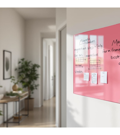 Skleněná magnetická tabule nalepovací na zeď - růžová perlová Smatab®