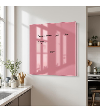 Skleněná magnetická tabule nalepovací na zeď - růžová perlová Smatab®