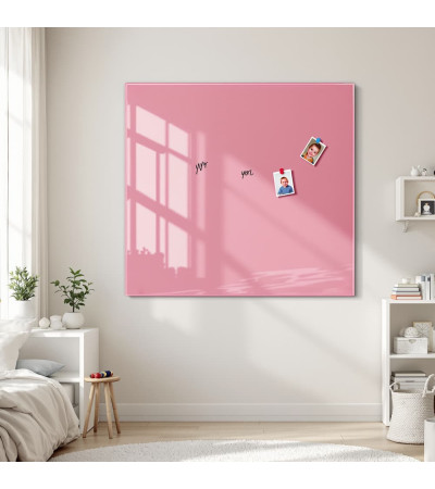 Skleněná magnetická tabule nalepovací na zeď - růžová perlová Smatab®