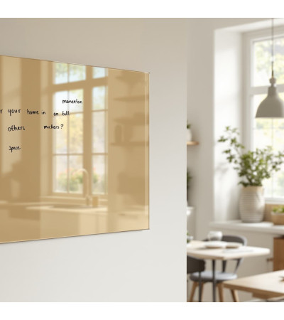 Skleněná magnetická tabule nalepovací na zeď - okrová umbra Smatab®