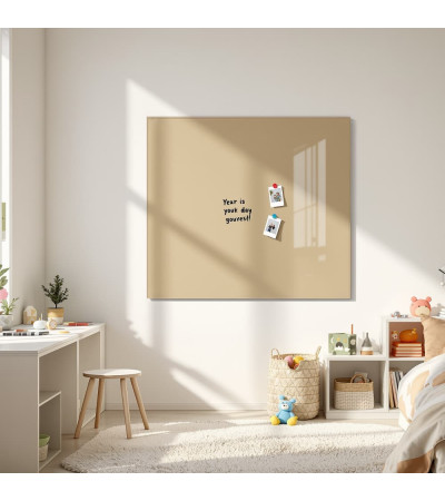 Skleněná magnetická tabule nalepovací na zeď - okrová umbra Smatab®