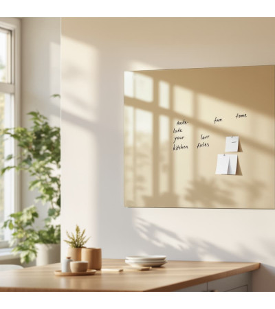 Skleněná magnetická tabule nalepovací na zeď - okrová umbra Smatab®