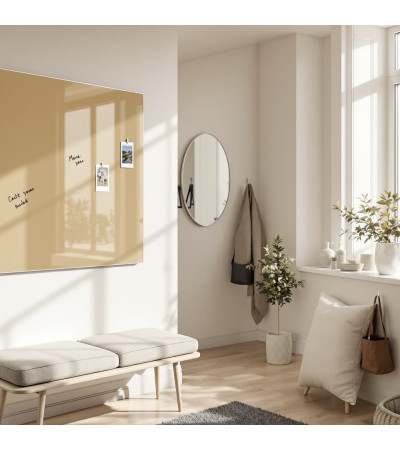 Skleněná magnetická tabule nalepovací na zeď - okrová umbra Smatab®