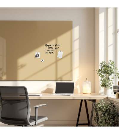 Skleněná magnetická tabule nalepovací na zeď - okrová umbra Smatab®