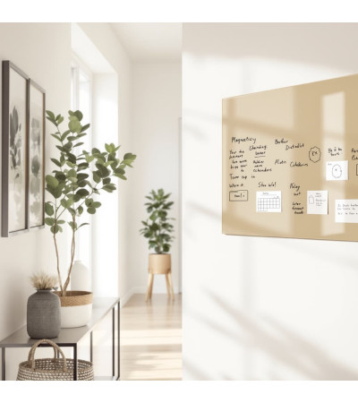 Skleněná magnetická tabule nalepovací na zeď - okrová umbra Smatab®