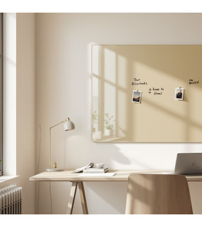 Skleněná magnetická tabule nalepovací na zeď - okrová umbra Smatab®