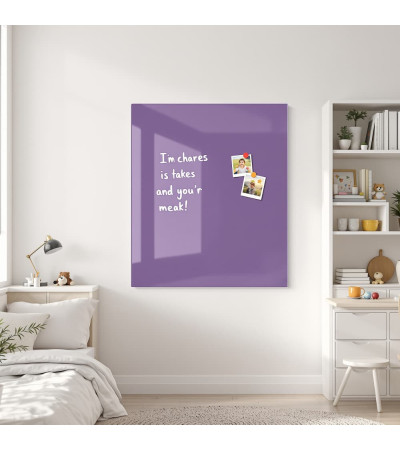 Skleněná magnetická tabule nalepovací na zeď - fialová kobaltová Smatab®