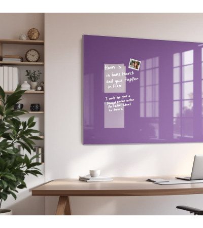 Skleněná magnetická tabule nalepovací na zeď - fialová kobaltová Smatab®