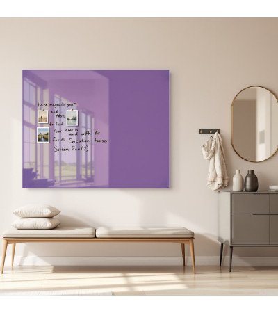 Skleněná magnetická tabule nalepovací na zeď - fialová kobaltová Smatab®