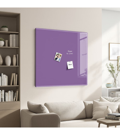 Skleněná magnetická tabule nalepovací na zeď - fialová kobaltová Smatab®