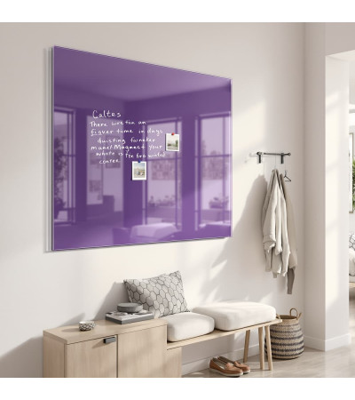 Skleněná magnetická tabule nalepovací na zeď - fialová kobaltová Smatab®