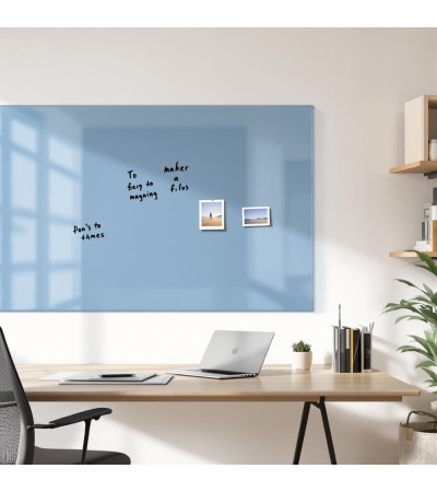 Skleněná magnetická tabule nalepovací na zeď - modrá královská Smatab®