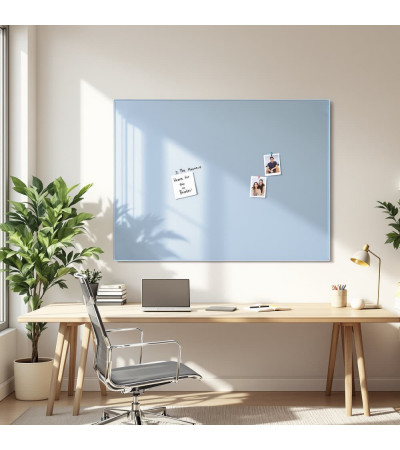 Skleněná magnetická tabule nalepovací na zeď - modrá královská Smatab®