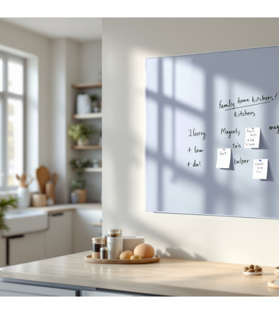 Skleněná magnetická tabule nalepovací na zeď - modrá královská Smatab®