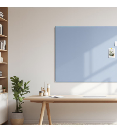 Skleněná magnetická tabule nalepovací na zeď - modrá královská Smatab®