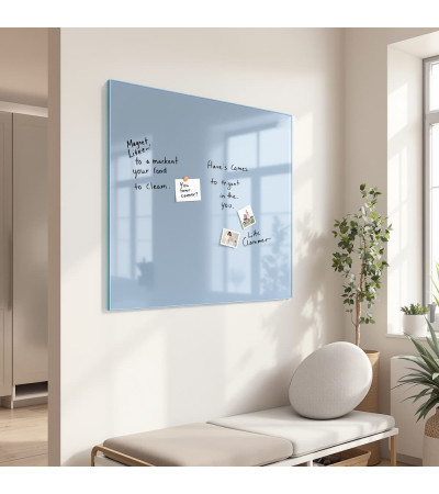 Skleněná magnetická tabule nalepovací na zeď - modrá královská Smatab®