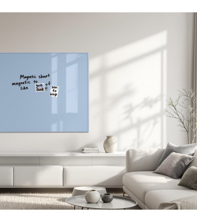 Skleněná magnetická tabule nalepovací na zeď - modrá královská Smatab®