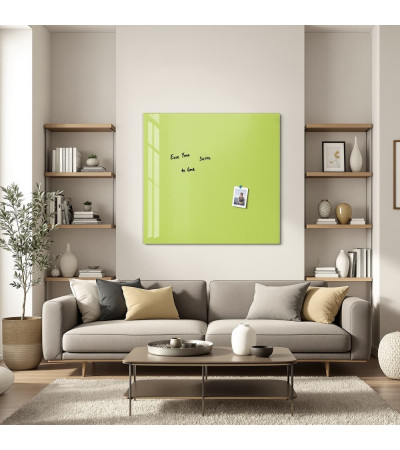 Skleněná magnetická tabule nalepovací na zeď - zelená pistáciová Smatab®