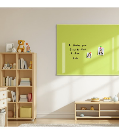 Skleněná magnetická tabule nalepovací na zeď - zelená pistáciová Smatab®