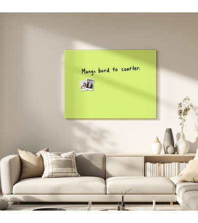 Skleněná magnetická tabule nalepovací na zeď - zelená pistáciová Smatab®