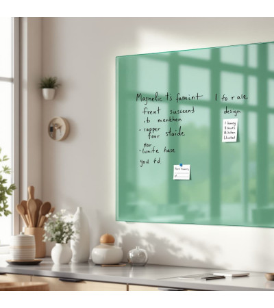 Skleněná magnetická tabule nalepovací na zeď - zelená veronesova Smatab®