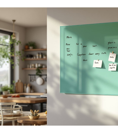 Skleněná magnetická tabule nalepovací na zeď - zelená veronesova Smatab®