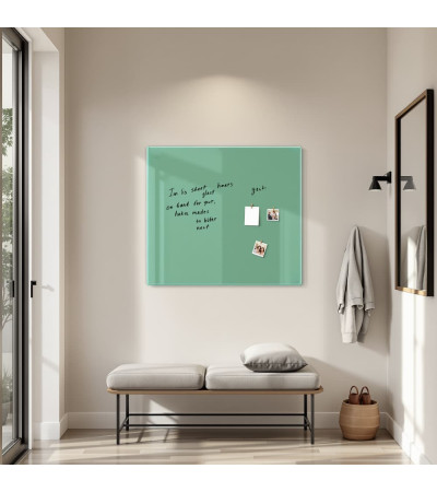 Skleněná magnetická tabule nalepovací na zeď - zelená veronesova Smatab®